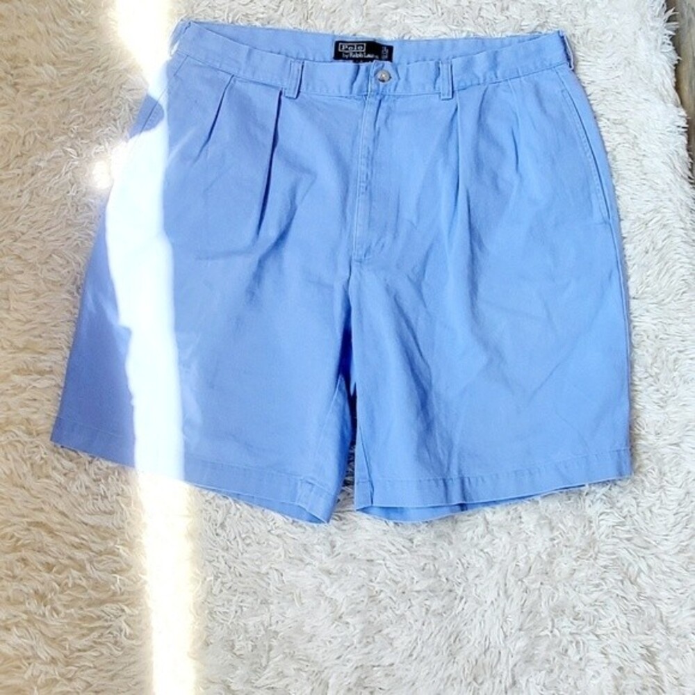 POLO by Ralph Lauren Mens Blue Chino Tyler Shorts Dressy Casual Shorts 38 9.5"